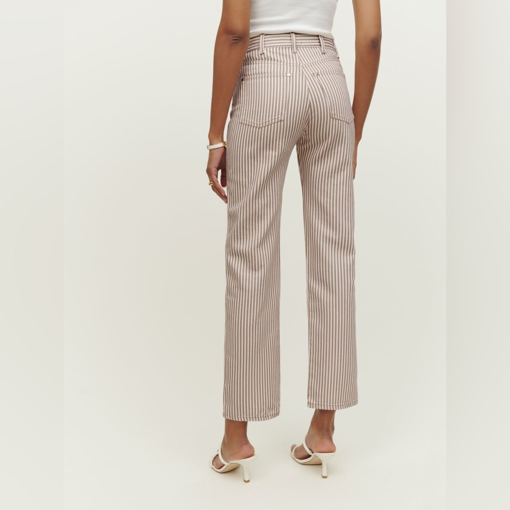 Reformation Cowboy Striped High Rise Straight Jeans - Picture 2 of 4